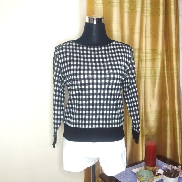 checkered sweater