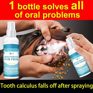 1bottle solves all of oral problems100ml Pet Dental Care,Cat Dog Mouth Cleaning Care,Pets oral Spray