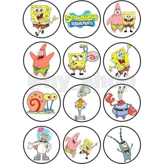 Spongebob Diy Cupcake Topper 5r Size Ee Philippines - Diy Cupcake Toppers Size
