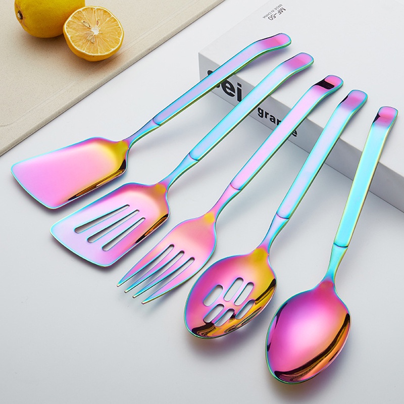 Silverware Set 11 Inch Large Gold Set Serving Spoon Tableware Stainless