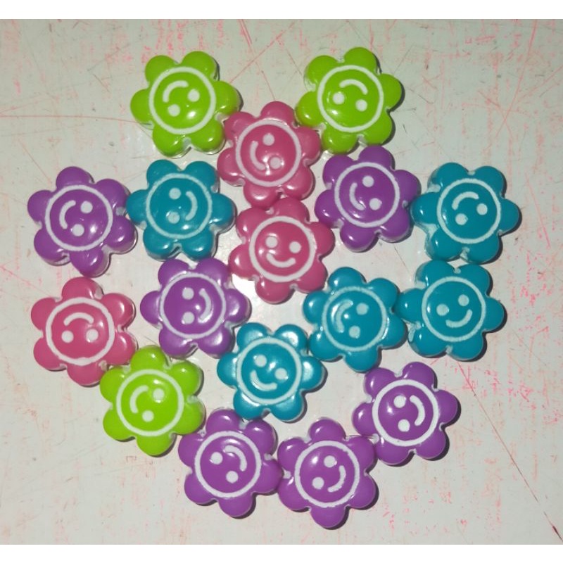 Flower Design Smiley Beads 10mm (50pcs) Shopee Philippines