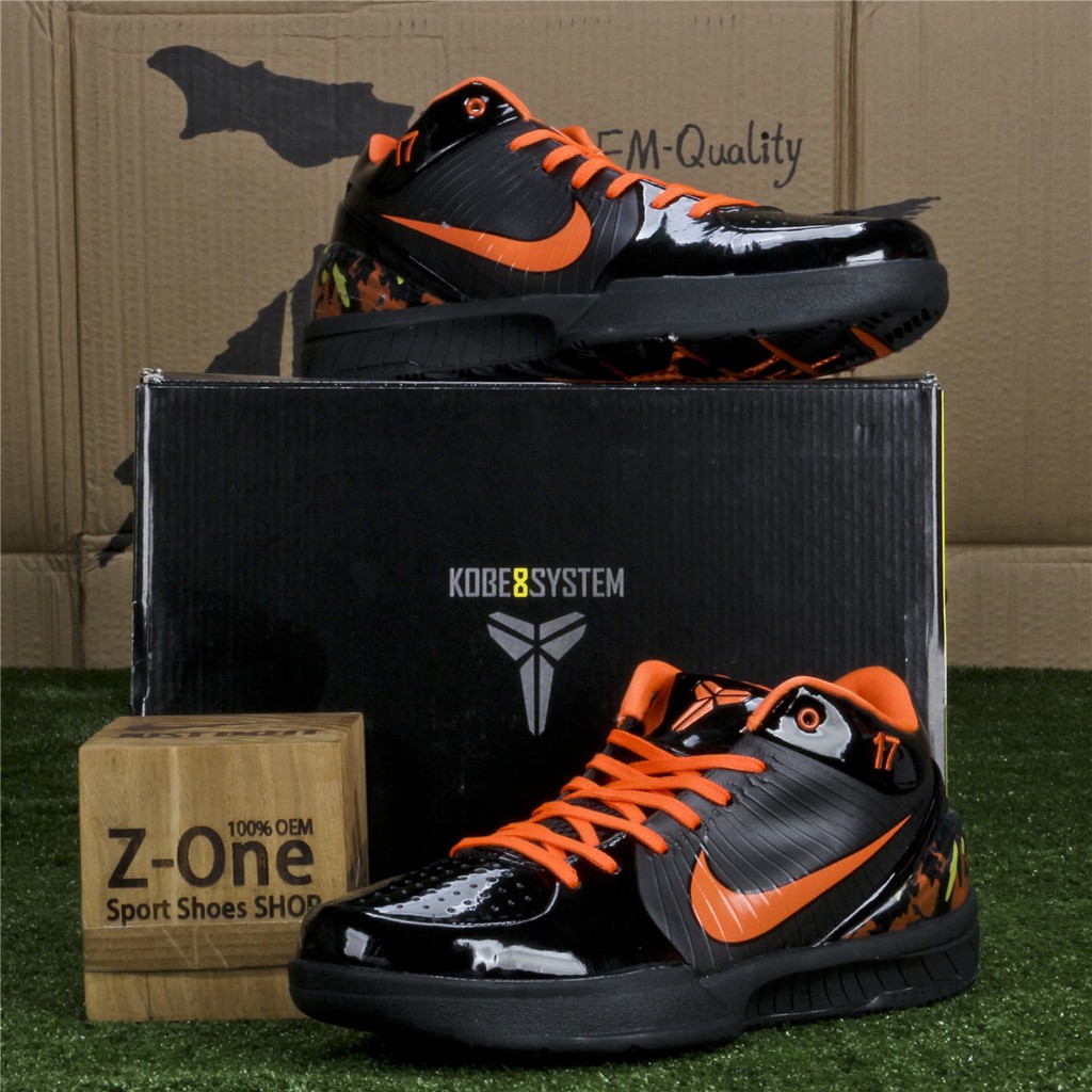 NIKE ZOOM KOBE IV PRELUDE KOBE 4 Basketball shoes for men Black/Orange