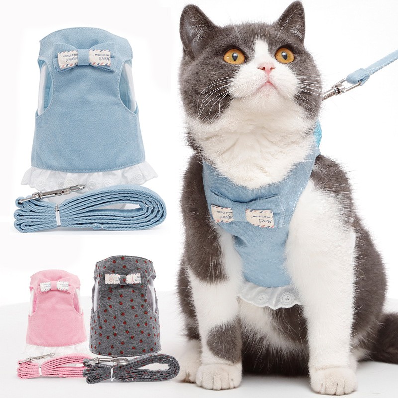 Cat Harness for Small Medium Dogs Puppy Cat Harnesses Vest Walking Lead Leash | Shopee Philippines