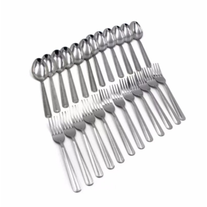 Stainless Steel 24piece Spoon and Fork | Shopee Philippines