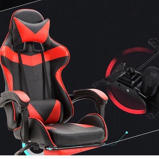 Home Zania Leather Gaming Chair With Footrest Ergonomic Computer Chair High FREE Massage Pillow #2