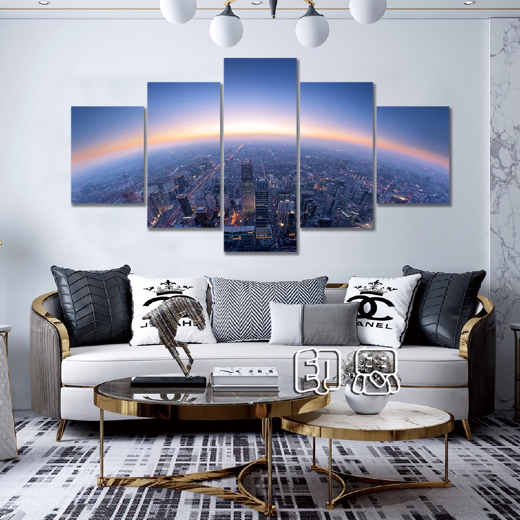 City Skyline Industrial Living Room Sofa Background Wall Painting Shopee Philippines