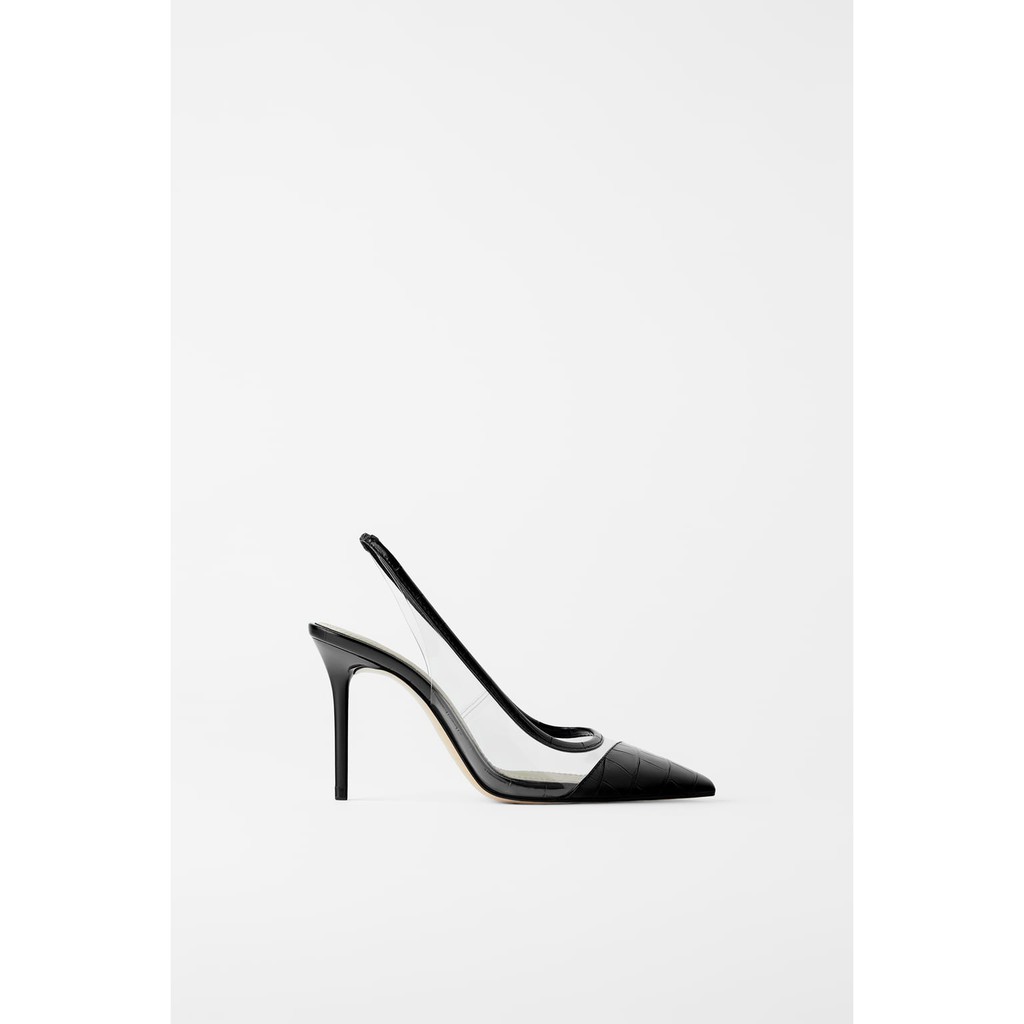 zara vinyl slingback heels