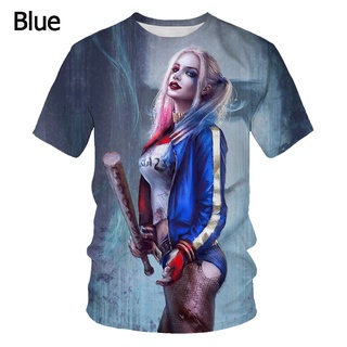 Fashion MensWomens Funny Casual T-Shirt 3d print Harley Quinn short-sleeved Tops 