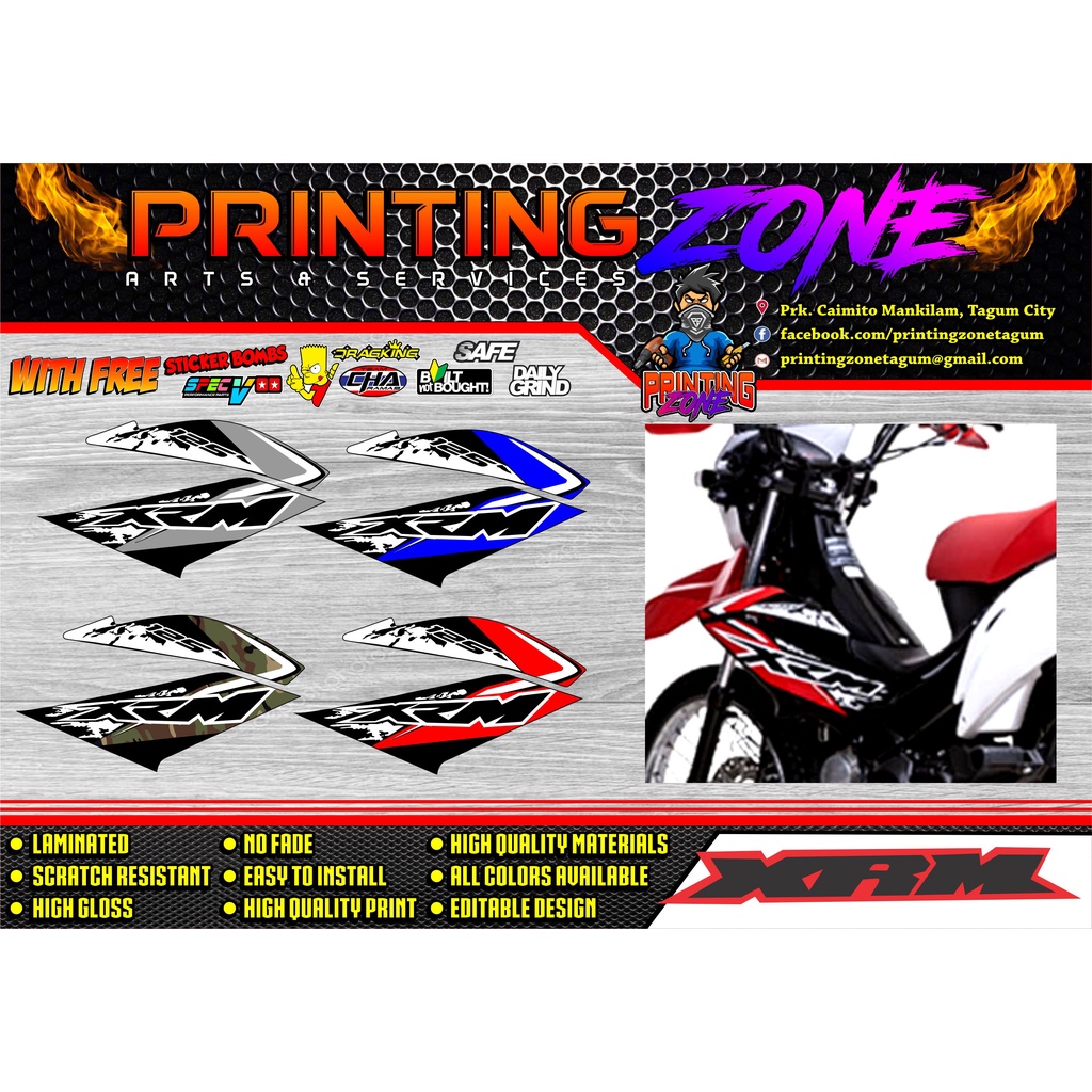 Xrm 125 Honda Trinitymotard Leg Shieldwing Only Stock Sticker Decals