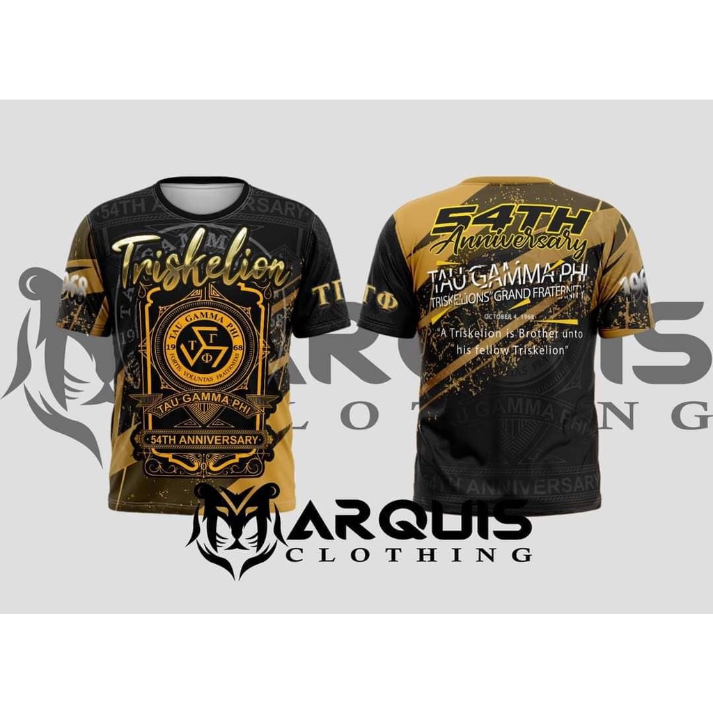 Tau Gamma Phi Frat Shirt 54th Anniversary Tau Gamma Phi Full Sublimation Fraternity Shirt 5405