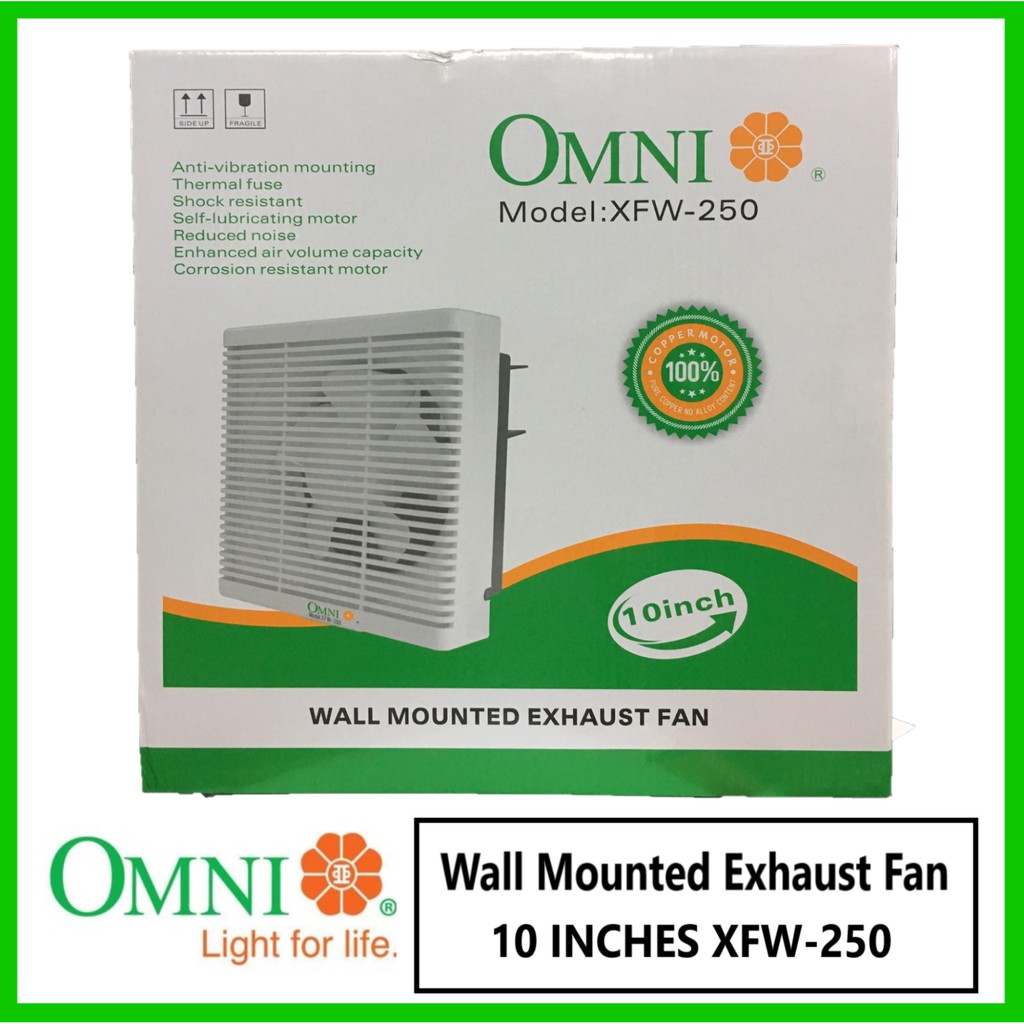 Omni Wall Mounted Exhaust Fan 10" XFW-250 100% Pure Copper Original