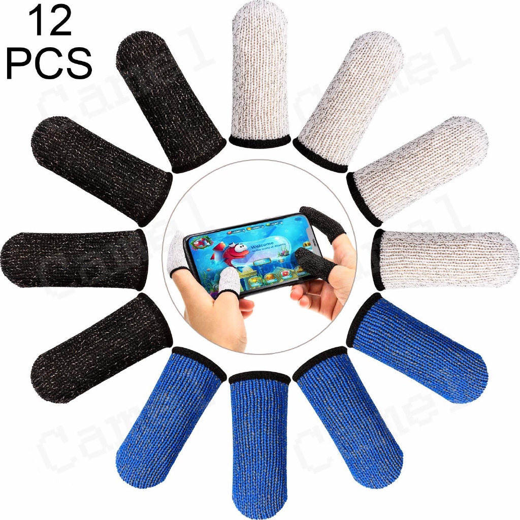 12 Pieces Finger Sleeve Touch Screen AntiSweat Thumb Fingers Protector