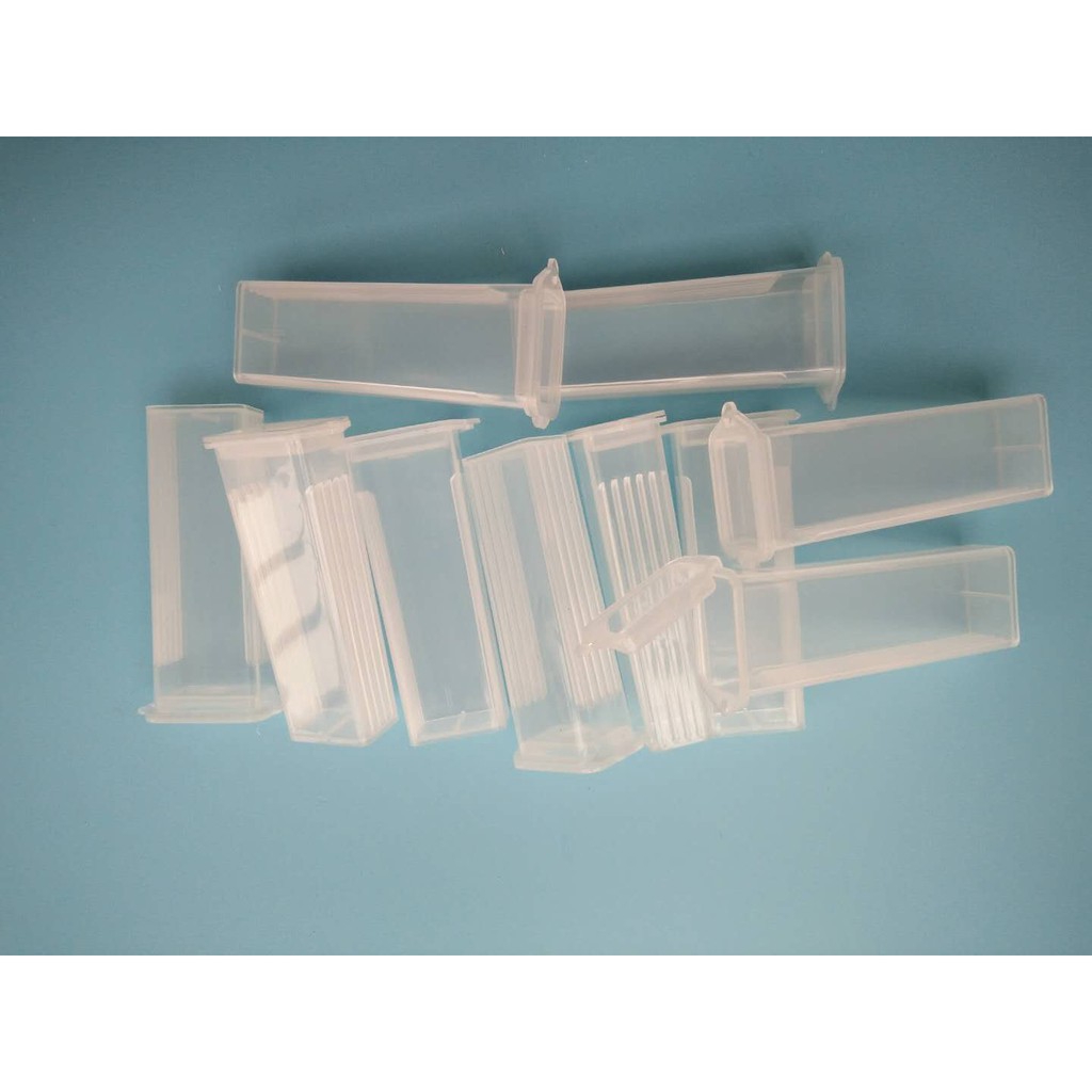 10Pcs Plastic Rectangle Microscope Glass Holder Slide Box for 5 Slides