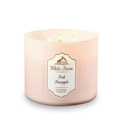 Bath And Body Works White Barn Pink Pineapple 3 Wick Candle