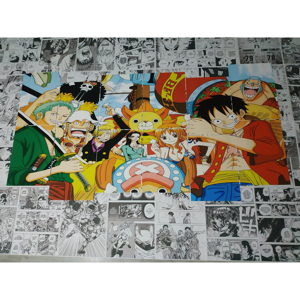 One Piece Strawhat Pirate V2 40pcs Anime Manga Panel Wall Decor Puzzle Poster Shopee Philippines