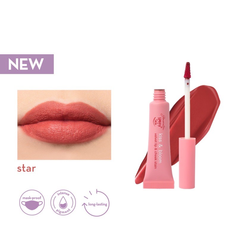 Brand New Authentic Happy Skin Kiss & Bloom Velvet Lip & Cheek Stain