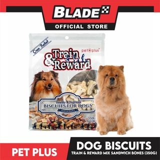 Pet Plus Train and Reward 350g (Mix Sandwich Bones Biscuits) Healthy and Nutritious Biscuits