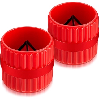 2PCS Red Inner-Outer Reamer  and Tube Deburring Reamer Tubing Chamfer Tool for PVC PPR Copper Brass Aluminum s #2