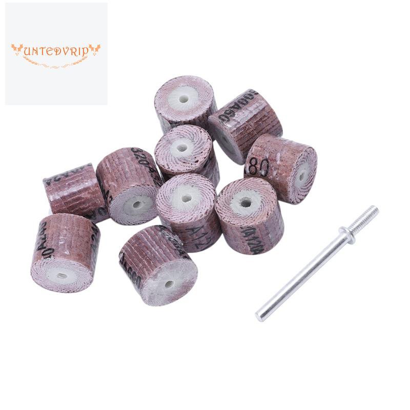 10Pcs 15Mm Sanding Band Wheel Disc 80/120/240/320/600Grit Rotarytools For Dremel