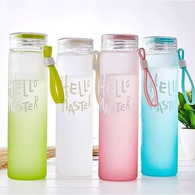 Flagship #Hello Master Portable Frosted Glass Gradient Bottle Cup ...