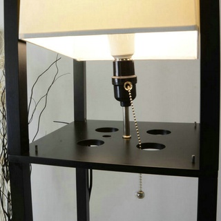 Modern LED Derative Wooden Loft Floor Lamp Black White Standing Lamp