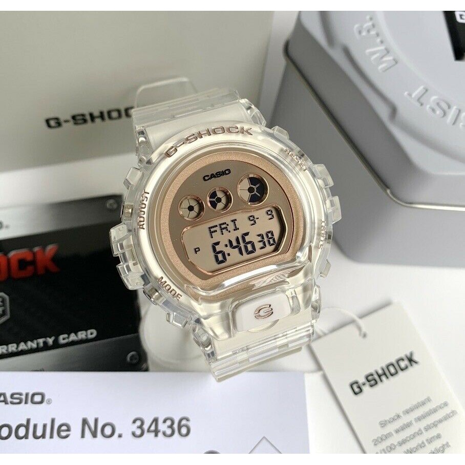 clear g shock gold