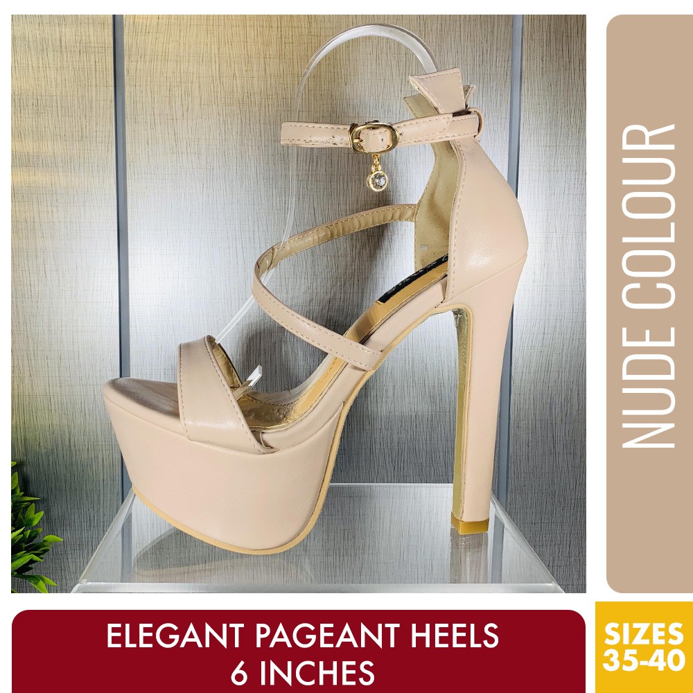 Stien Knop Beskæftiget PAGEANT SEXY HEELS NUDE COLOUR 6 INCHES | Shopee Philippines