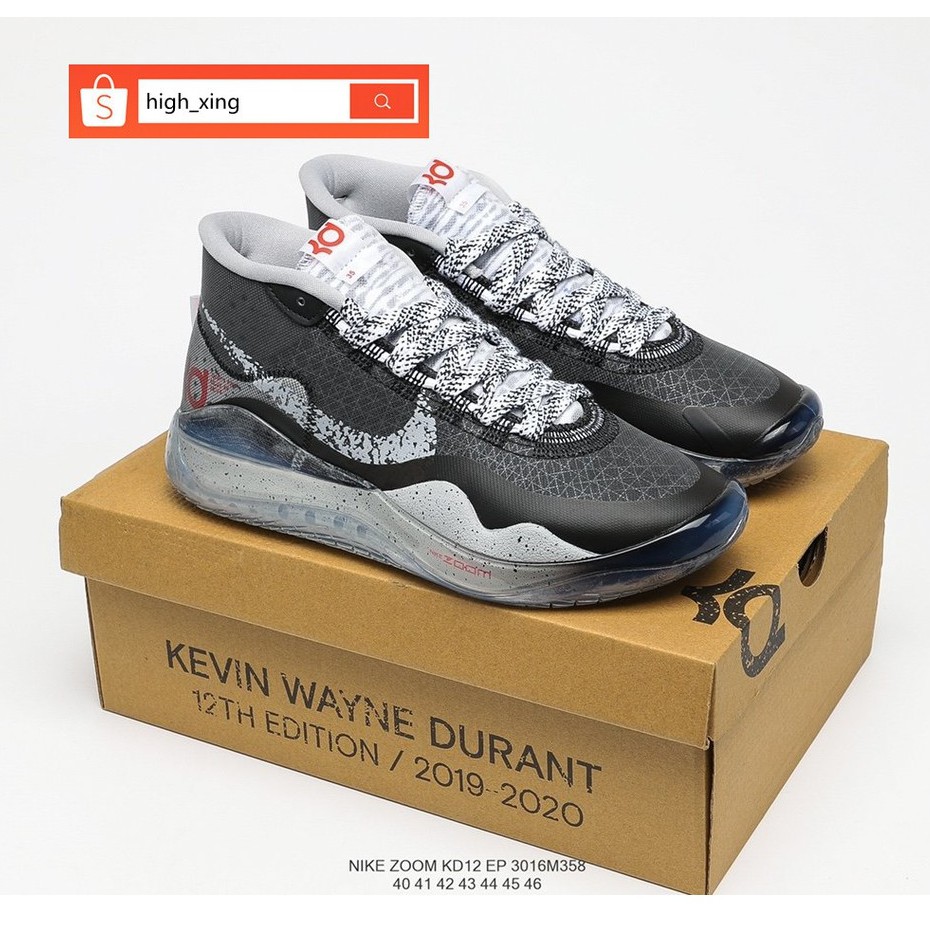 Picasso Persona especial Desgastado Original Nike Zoom KD 12 EP Black Gray Casual Sports Basketball Shoes For  Men | Shopee Philippines