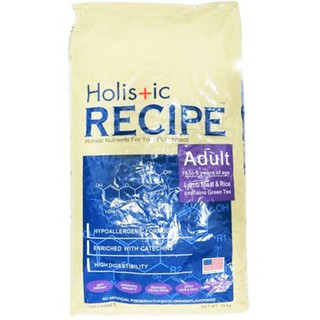 HOLISTIC RECIPE ADULT LAMB MEAL AND RICE CONTAINS GREEN TEA 15kg