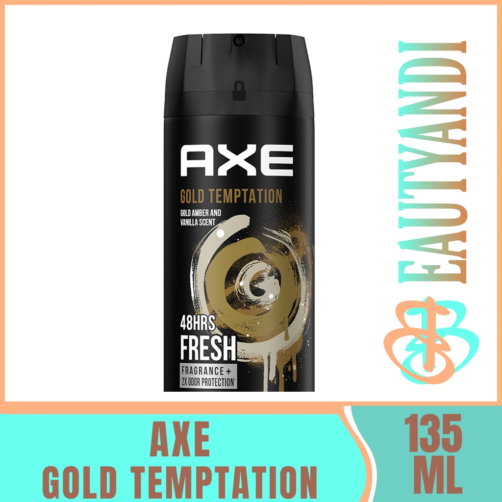 AXE Body Spray Gold Temptation 135ml 50ml Gold amber and Vanilla