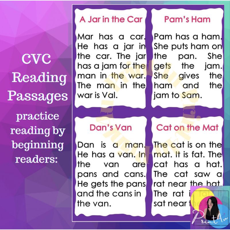Reading Materials For Grade 1 English Cvc Words