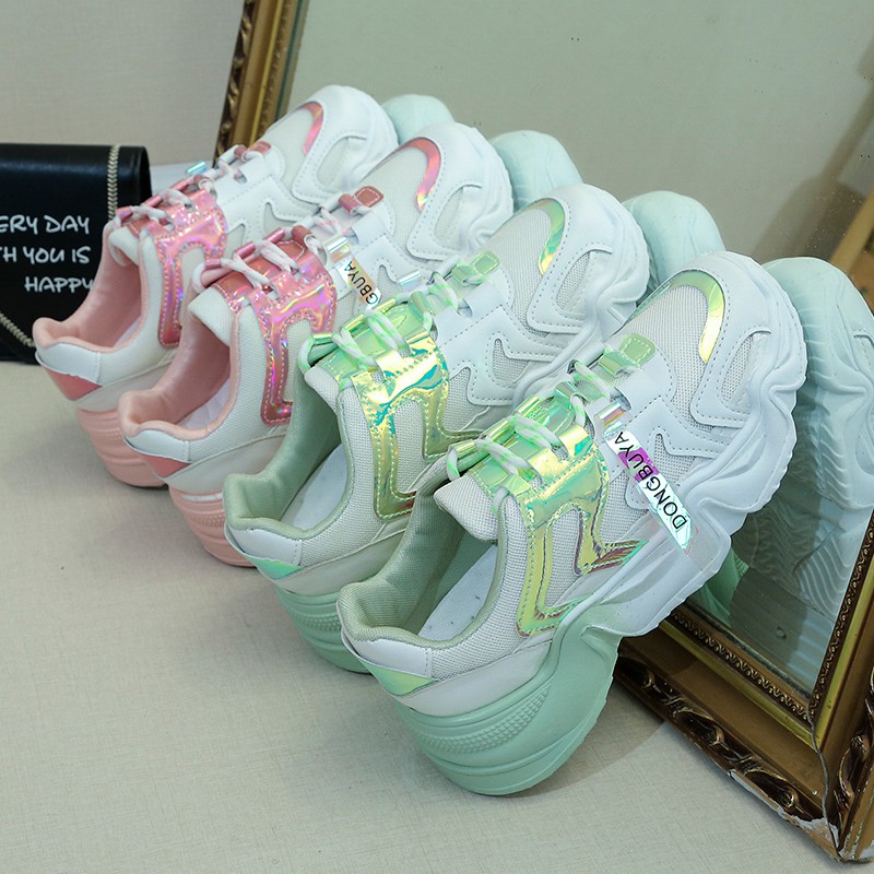 colorful wedge sneakers