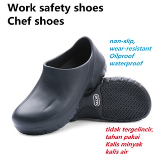 Spot men's and women's non-slip kitchen non-slip, oil-resistant, waterproof chef shoes,Kasut kerja keselamatan