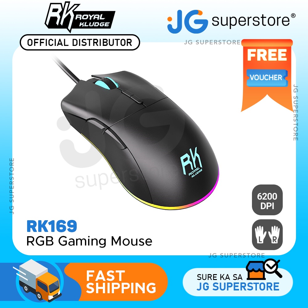 Royal Kludge RK168 6200 DPI RGB Ambidextrous Gaming Mouse w/ 4 ...