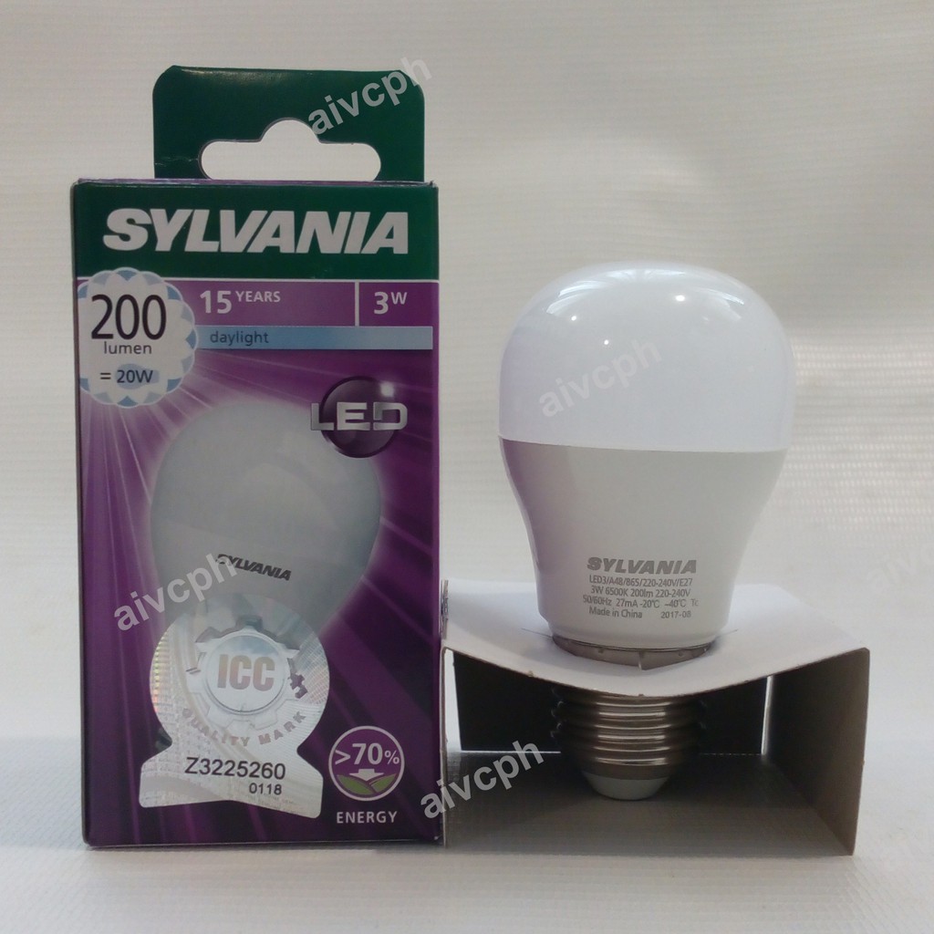 Sylvania Led Bulb 3w Daylight Dl 6500k 2 240v E27 8 Basic Plus Light Shopee Philippines