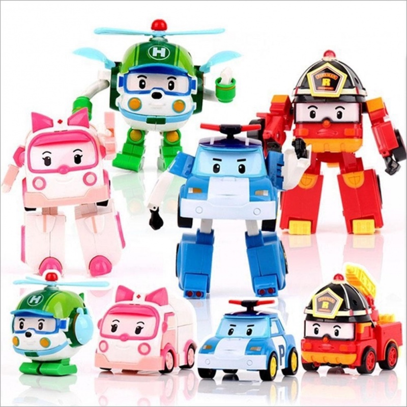 Robocar Poli Paw Patrol Thomas Transformer Pull Back Robot Kids Car ...