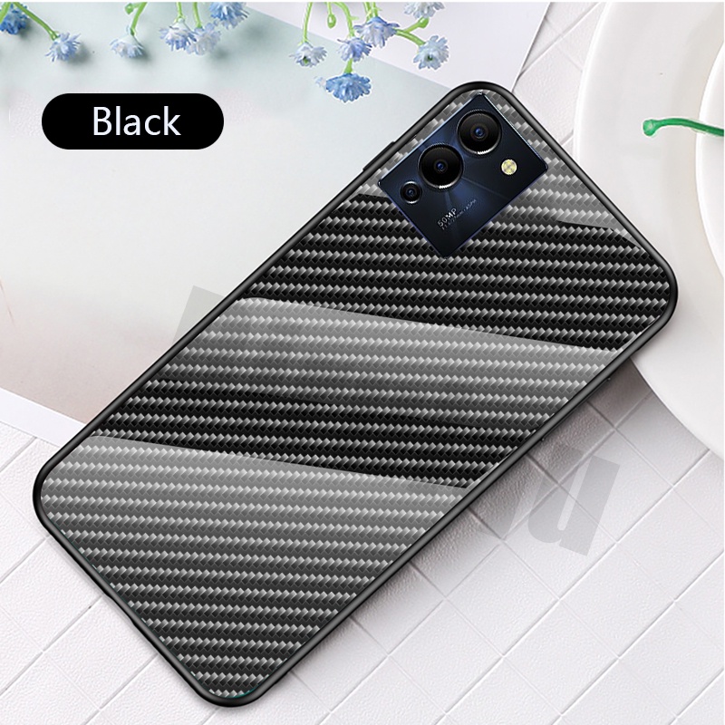 For Infinix Note 12 G96 Cases Carbon Fiber Glass Back Cover UltraThin