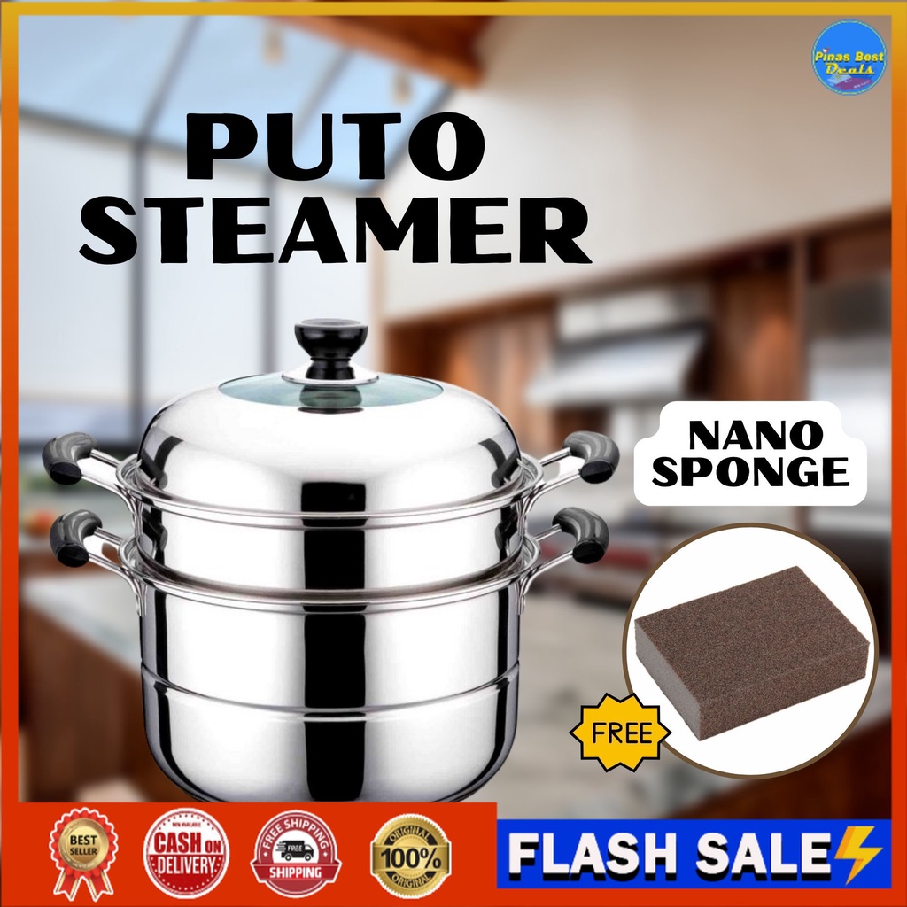 Original 3 Layers Steamer for Puto 3 Layer Siomai Steamer Stainless Cookware Multifunctional