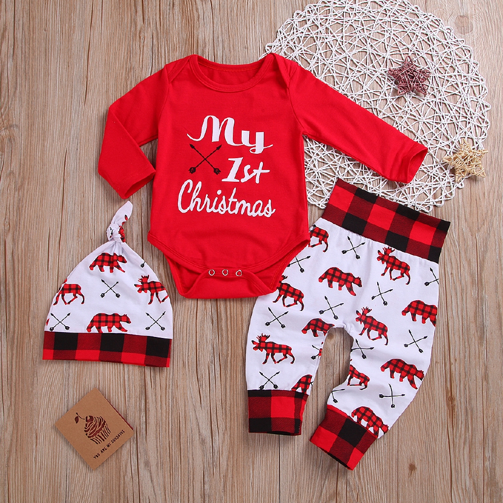 Danhjin Kid Unisex Baby 1 Piece Christmas Long Sleeve Romper Pajama Newborn Infant Cartoon Santa Jumpsuit Outfits Clothes