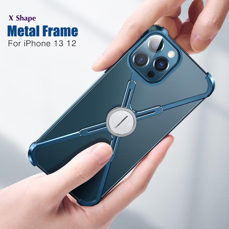 Luxury Metal Frame Shape Bumper Case For iPhone 13 Pro Max Mini