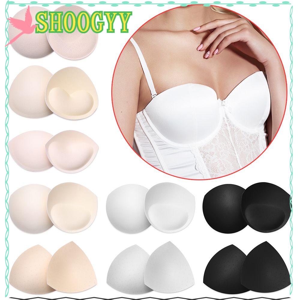 Qcmgmg Women’s Inserts Adhesive Bra Pads Breathable Push Up Silicone Bra Pads