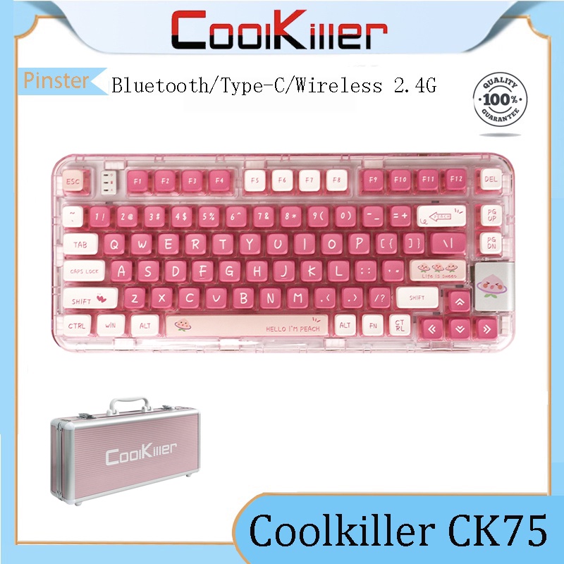 【Available in stock】CoolKiller CK75 full of peach gas transparent pink