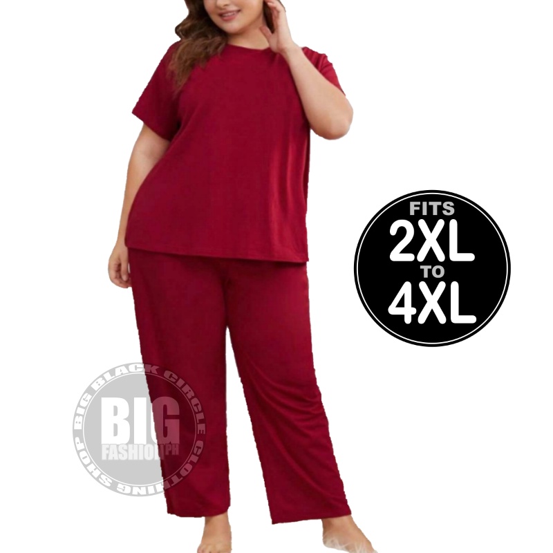 Plus Size Plain Terno Pajama Set Shopee Philippines