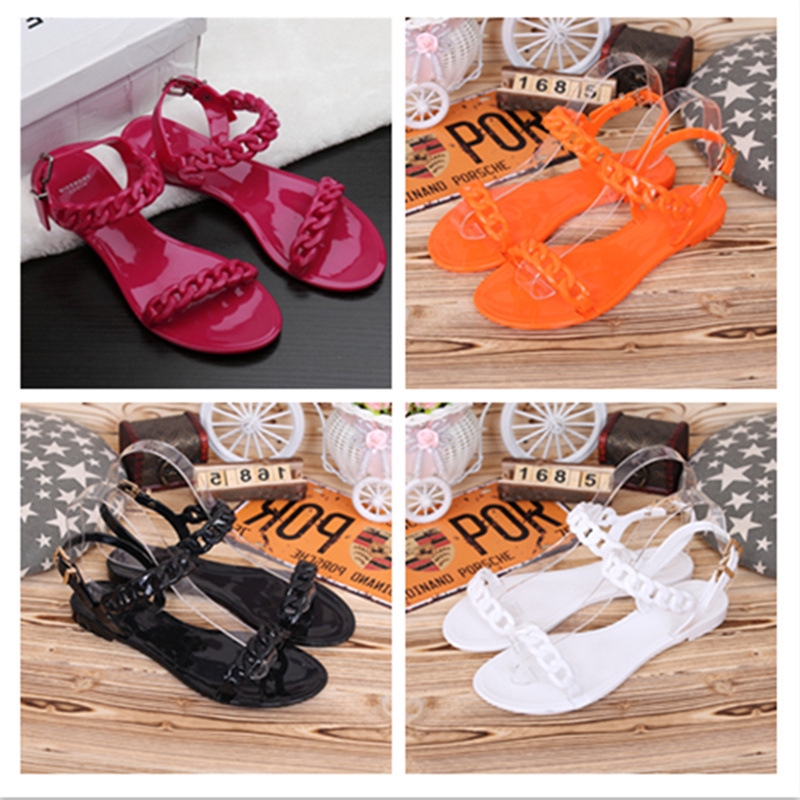 plastic flat sandals