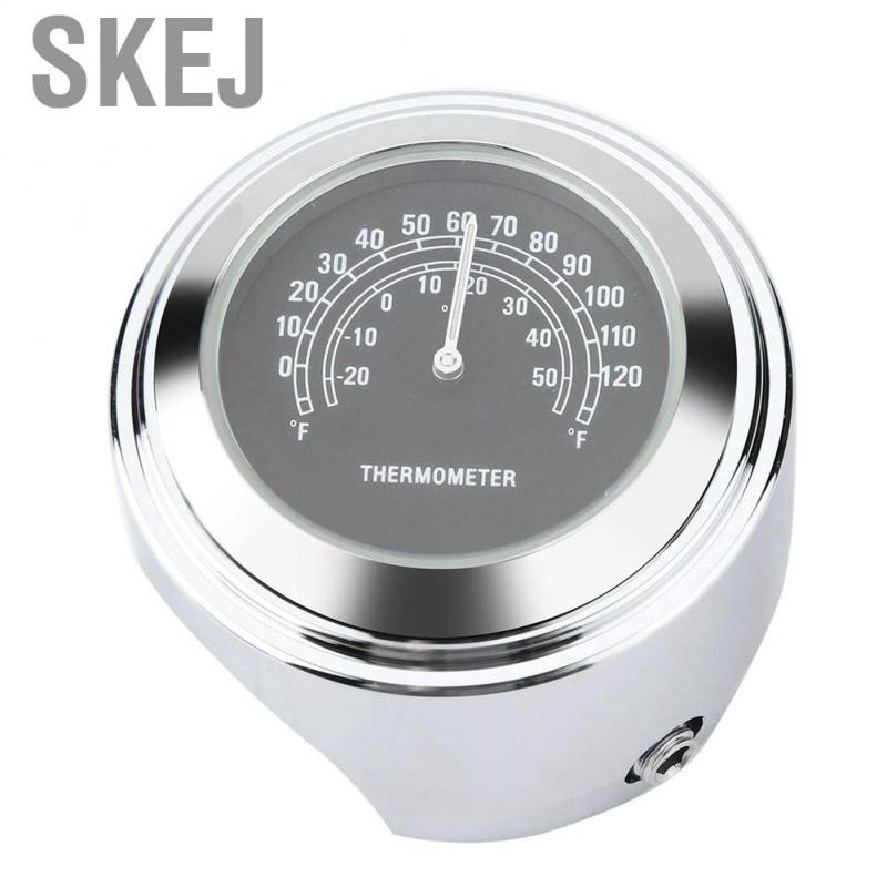 Acouto 7//8 1 Motorcycle Handlebar Mount Thermometer Waterproof Temp Dial Gauge with Aluminum Alloy White