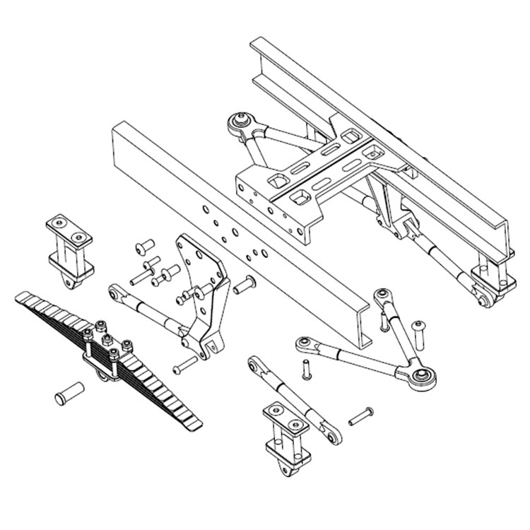Metal Rear Suspension Set for LESU 1/14 Scale TAMIYA RC Truck Car Model RC Model Vehicle Parts