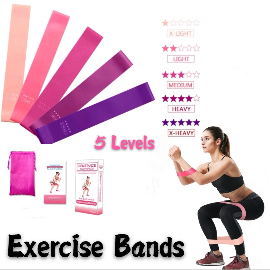 Resistance Bands Loop Exercise Yoga Elastic Workout Band Fitness Training 5pcs 
