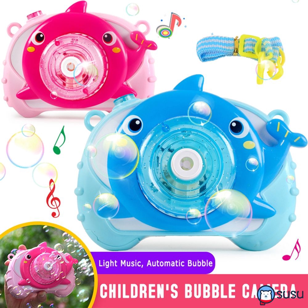 【SS】 Children's electric dolphin crab bubble machine toy light music