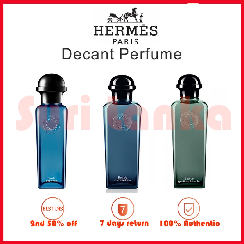 Perfume Travel Pack Hermès Decant perfume Citron Noir/Gentiane Blanche