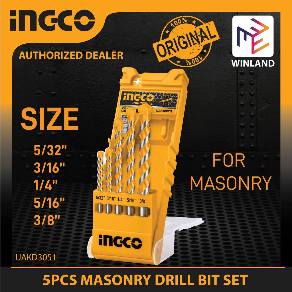 INGCO Original Masonry Drill Bit 5PCS/SET UAKD3051 *WINLAND* Shopee